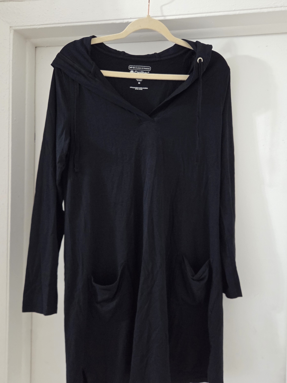 Women's Black Hooded Pocket Dress